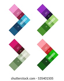 Colorful stripes infographic templates set. Geometric business abstract backgrounds for workflow layout, diagram, number options or web design
