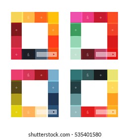 Colorful stripes infographic templates set. Geometric business abstract backgrounds for workflow layout, diagram, number options or web design