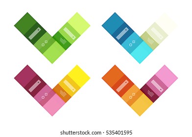 Colorful stripes infographic templates set. Geometric business abstract backgrounds for workflow layout, diagram, number options or web design