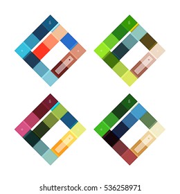 Colorful stripes infographic templates set. Geometric business abstract backgrounds for workflow layout, diagram, number options or web design