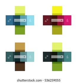Colorful stripes infographic templates set. Geometric business abstract backgrounds for workflow layout, diagram, number options or web design