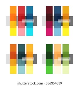 Colorful stripes infographic templates set. Geometric business abstract backgrounds for workflow layout, diagram, number options or web design