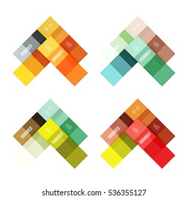 Colorful stripes infographic templates set. Geometric business abstract backgrounds for workflow layout, diagram, number options or web design