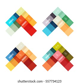 Colorful stripes infographic templates set. Geometric business abstract backgrounds for workflow layout, diagram, number options or web design