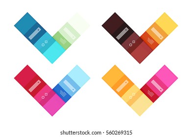 Colorful stripes infographic templates set. Geometric business abstract backgrounds for workflow layout, diagram, number options or web design