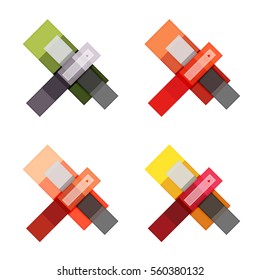 Colorful stripes infographic templates set. Geometric business abstract backgrounds for workflow layout, diagram, number options or web design