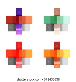 Colorful stripes infographic templates set. Geometric business abstract backgrounds for workflow layout, diagram, number options or web design