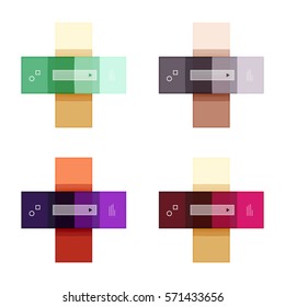 Colorful stripes infographic templates set. Geometric business abstract backgrounds for workflow layout, diagram, number options or web design