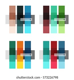 Colorful stripes infographic templates set. Geometric business abstract backgrounds for workflow layout, diagram, number options or web design