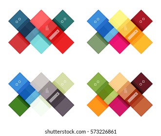 Colorful stripes infographic templates set. Geometric business abstract backgrounds for workflow layout, diagram, number options or web design - Shutterstock ID 573226861
