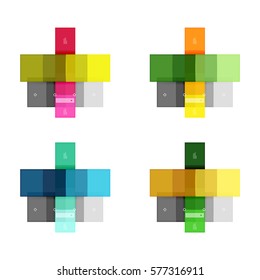 Colorful stripes infographic templates set. Geometric business abstract backgrounds for workflow layout, diagram, number options or web design