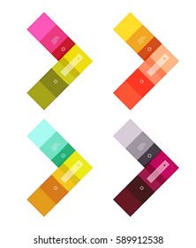 Colorful stripes infographic templates set. Geometric business abstract backgrounds for workflow layout, diagram, number options or web design