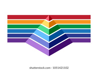 colorful stripes and pyramid. infographic template for business presentation. rainbow color vector illustration