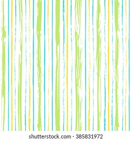 Colorful stripes seamless pattern. Abstract background with hand drawn stripes. Vector watercolor lines background.