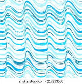 Colorful stripes seamless wavy pattern. Abstract background with hand drawn stripes. Vector watercolor lines background.