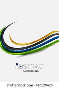 Colorful stripes wave composition, business template - geometric abstract background, swirl colorful lines - color curve stripes and lines in motion concept and with light and shadow effects