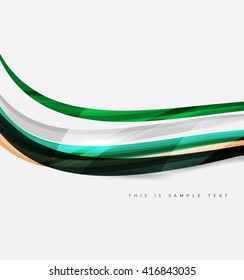 Colorful stripes wave composition, business template - geometric abstract background, swirl colorful lines - color curve stripes and lines in motion concept and with light and shadow effects