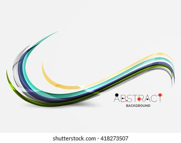 Colorful stripes wave composition, business template - geometric abstract background, swirl colorful lines - color curve stripes and lines in motion concept and with light and shadow effects