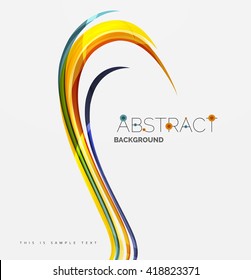 Colorful stripes wave composition, business template - geometric abstract background, swirl colorful lines - color curve stripes and lines in motion concept and with light and shadow effects