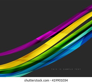 Colorful stripes wave composition, business template - geometric abstract background, swirl colorful lines - color curve stripes and lines in motion concept and with light and shadow effects