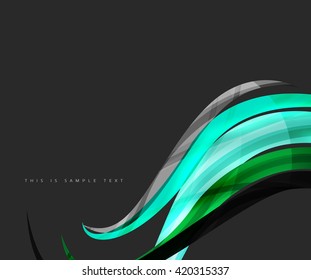 Colorful stripes wave composition, business template - geometric abstract background, swirl colorful lines - color curve stripes and lines in motion concept and with light and shadow effects