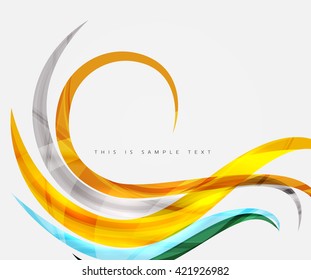 Colorful stripes wave composition, business template - geometric abstract background, swirl colorful lines - color curve stripes and lines in motion concept and with light and shadow effects