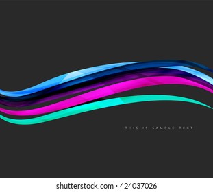 Colorful stripes wave composition, business template - geometric abstract background, swirl colorful lines - color curve stripes and lines in motion concept and with light and shadow effects