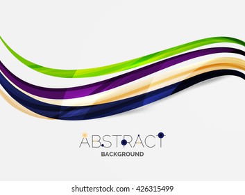 Composición de ondas de franjas coloridas, plantilla de negocio - fondo abstracto geométrico, líneas de color giratorias - rayas de curva de color y líneas en el concepto de movimiento y con efectos de luz y sombra