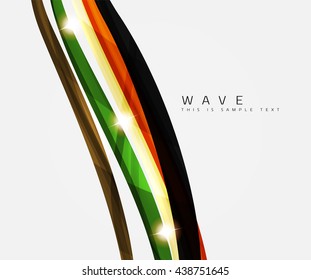 Composición de ondas de franjas coloridas, plantilla de negocio - fondo abstracto geométrico, líneas de color giratorias - rayas de curva de color y líneas en el concepto de movimiento y con efectos de luz y sombra