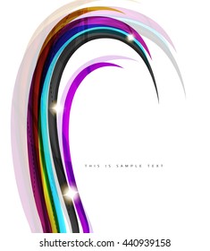 Colorful stripes wave composition, business template - geometric abstract background, swirl colorful lines - color curve stripes and lines in motion concept and with light and shadow effects
