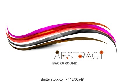 Colorful stripes wave composition, business template - geometric abstract background, swirl colorful lines - color curve stripes and lines in motion concept and with light and shadow effects