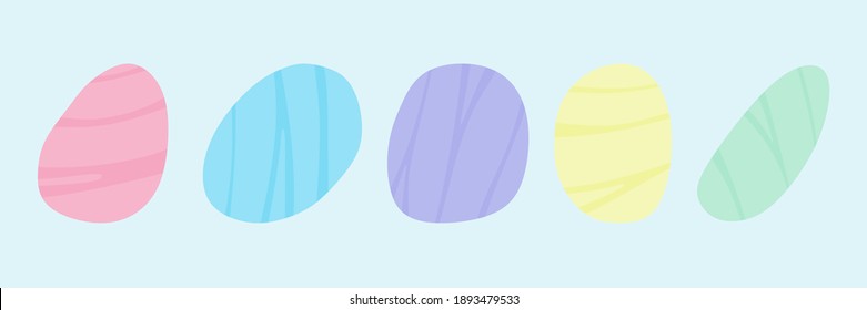 Colorful stripped stone illustration set