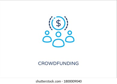 Icono colorido de crowdfunding en vector. Logotipo