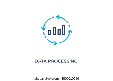 Colorful stroke data processing  icon in vector. Logotype