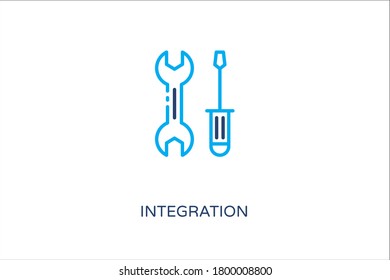 Colorful stroke  integration  icon in vector. Logotype