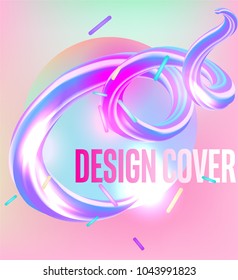 Colorful stroke on the bright background, abstract design element. Design cover. Vector illustration