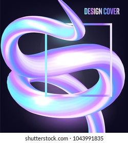 Colorful stroke on the dark background, abstract design element. Vector illustration