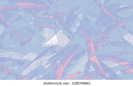 Colorful strokes, calming pattern artwork, painting on canvas. Dirty painted art, lavender vector texture. Abstract grungy background, cover