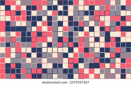 Colorful structured mosaic pattern, perfect for graphic textile designs, covers, or creative backgrounds with a touch of modern elegance.