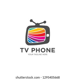 Colorful Studio Logo Template Design. tv television electronic media logo icon vector template - Vector 