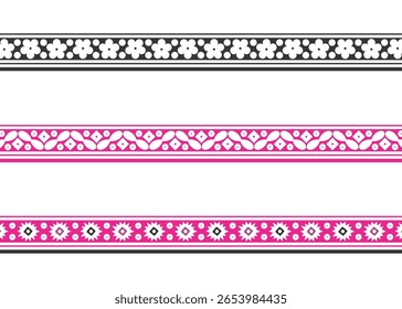 Colorful style border great for fashion textiles and digital artwork, embroidery.
