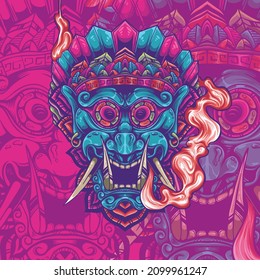 colorful style ethnic mask illustration