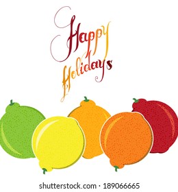 colorful style fruit card in vector