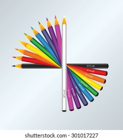 Colorful style pencils 