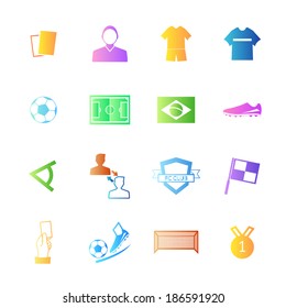 Colorful style Soccer football icons vector set.