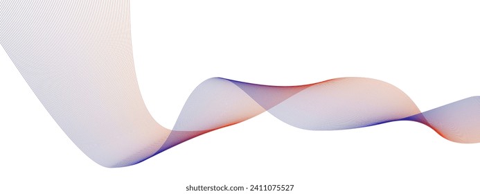 Colorful style wavy structure or sound equalizer. Lines texture created by bend tool. Abstract smooth and motion isolated design. Vector illustration.