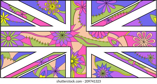 colorful stylezed UK flag
