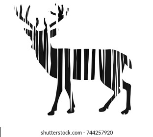 colorful styling deer for your design, isolated objects, vector illustration