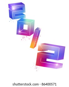 colorful stylish 2012 vector design
