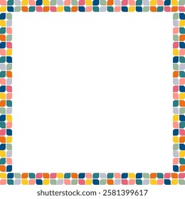 Colorful stylish geometric empty frame. Vector frame for text. Modern Art baby shower graphic